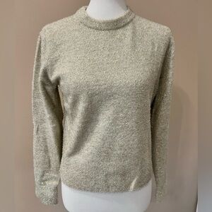 Old Navy Metallic Gold Fleck Sweater Cream Shimmer Holiday Party Pullover (15)